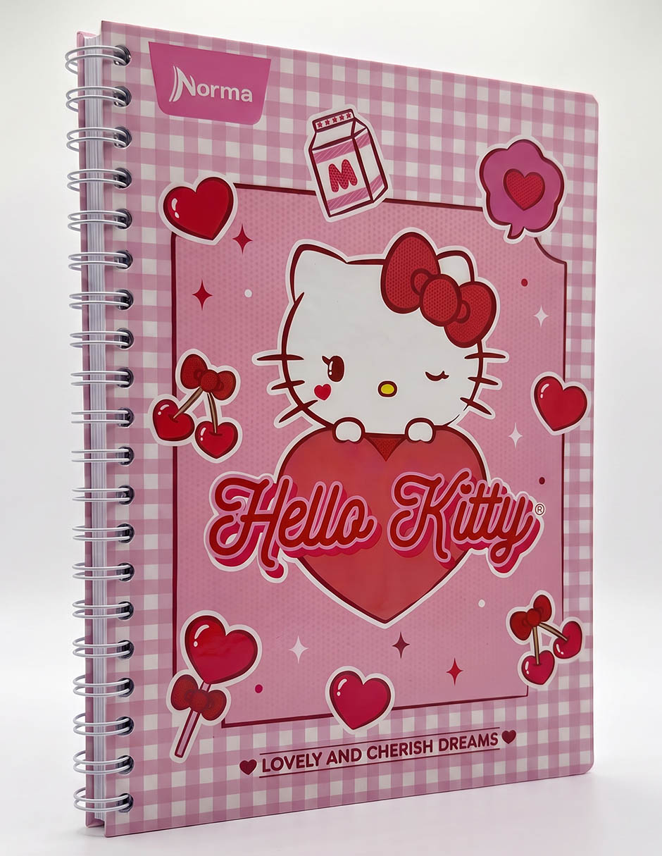 Cuaderno carvajal hello kitty cuadro chico 3