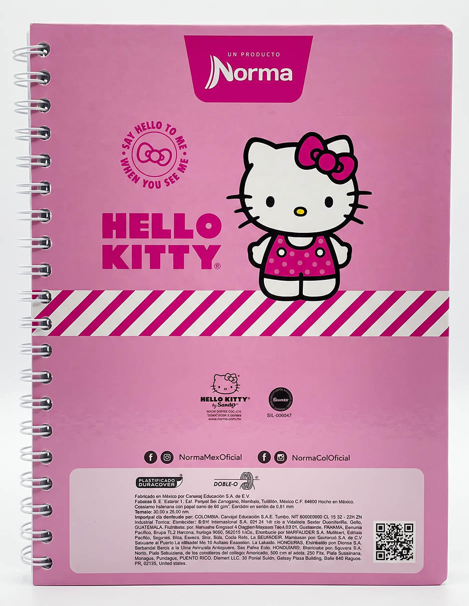 Cuaderno carvajal hello kitty cuadro chico 2