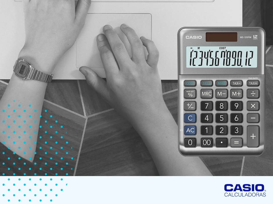 Calculadora de escritorio Casio MS-120FM-W-DP