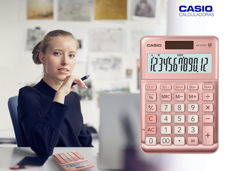 Calculadora de escritorio MS-120FM-PK-W-DP