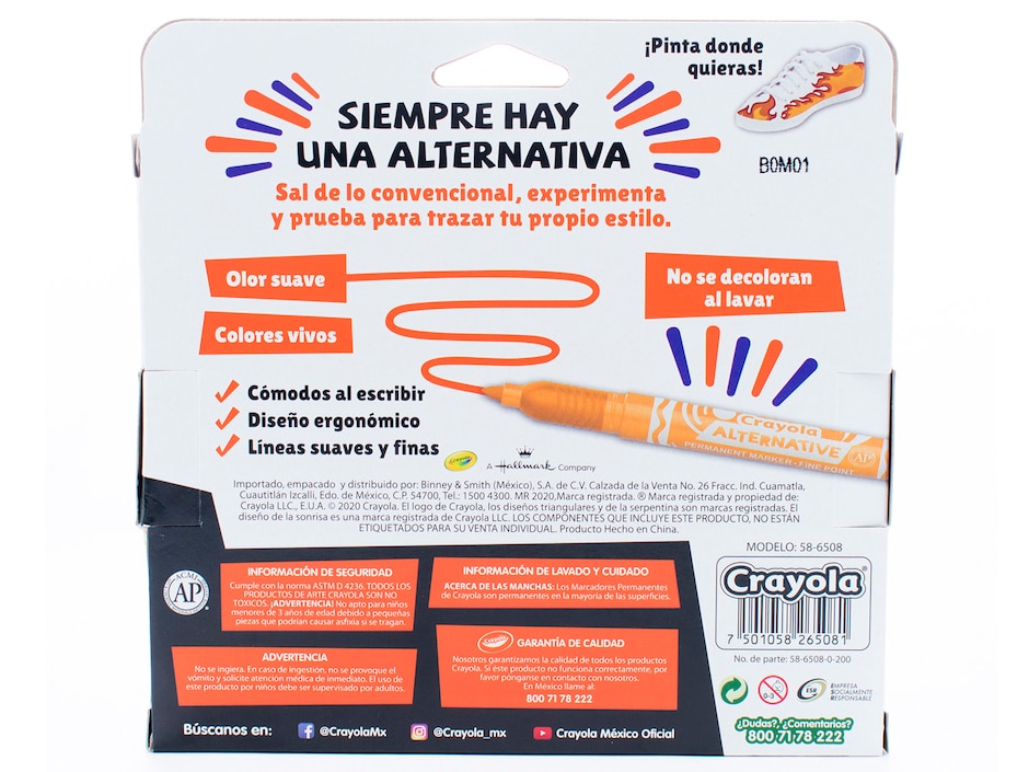 Marcador permanente Crayola 8 piezas