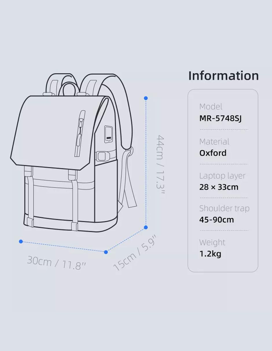 Mochila para viaje Mark Ryden impermeable para hombre