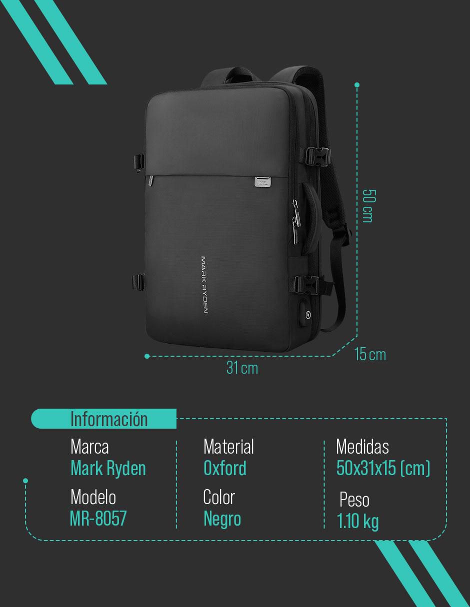 Mochila con portalaptop Mark Ryden impermeable para hombre