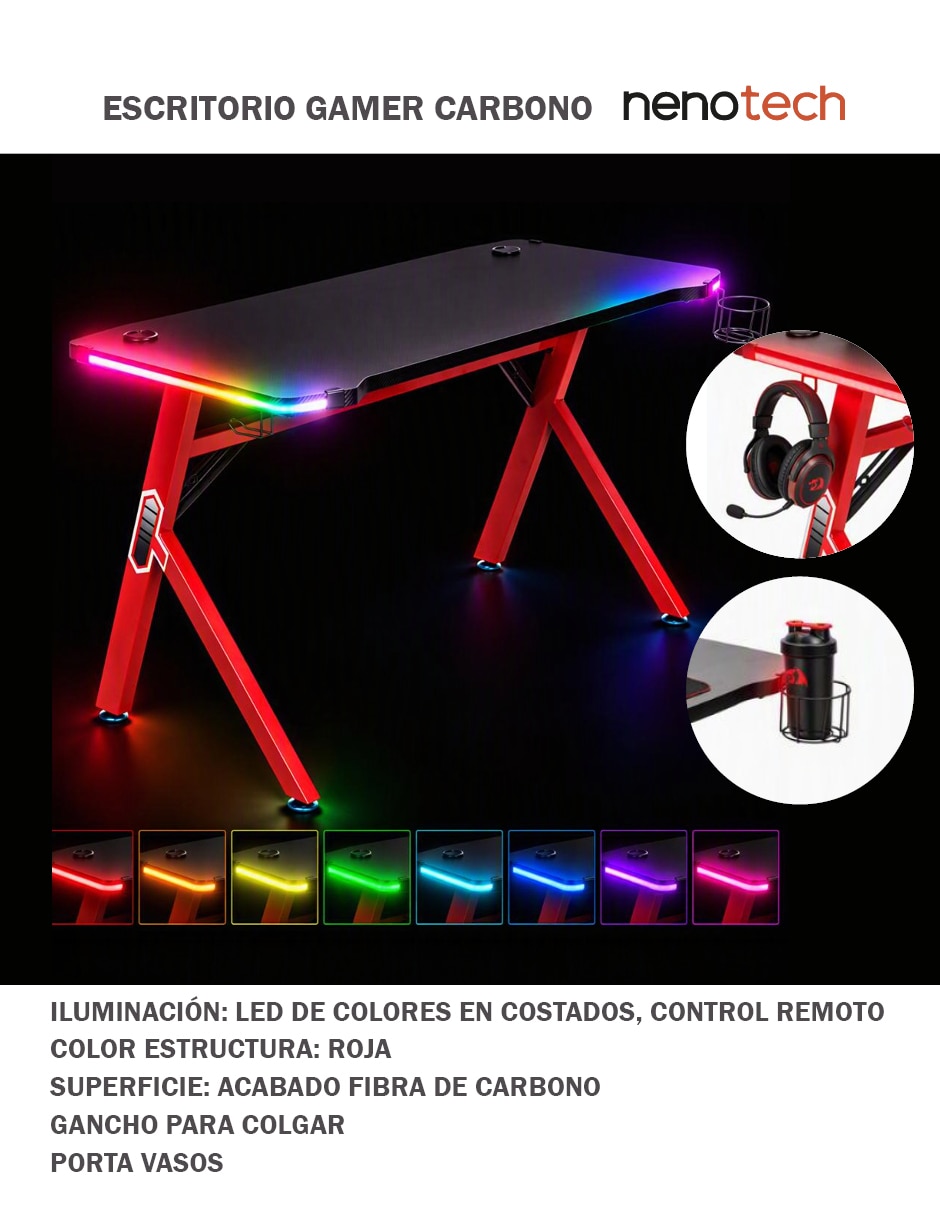 Escritorio armable Gamer Nenotech de madera 2