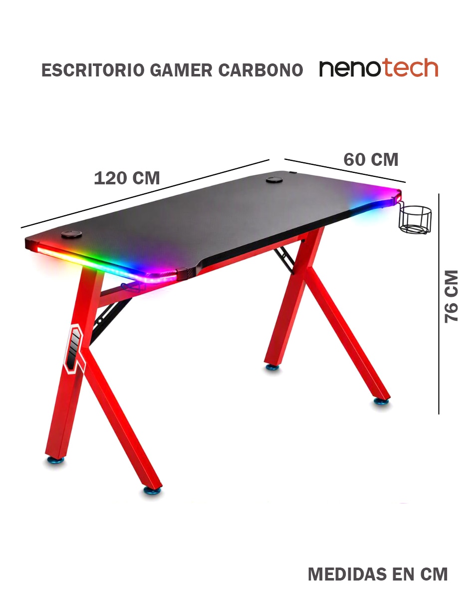 Escritorio armable Gamer Nenotech de madera 11