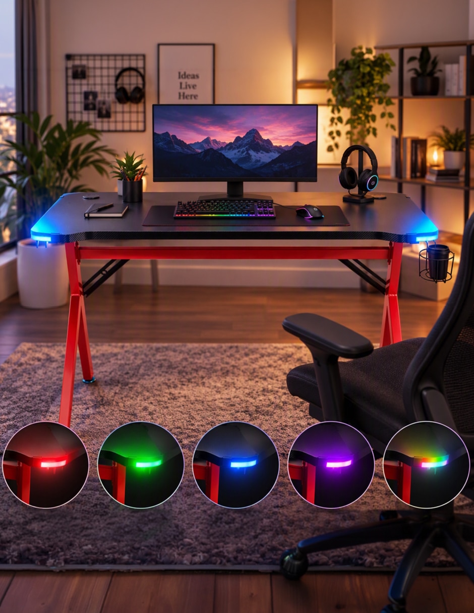 Escritorio armable Gamer Nenotech de madera 6