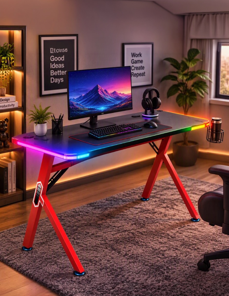 Escritorio armable Gamer Nenotech de madera 8