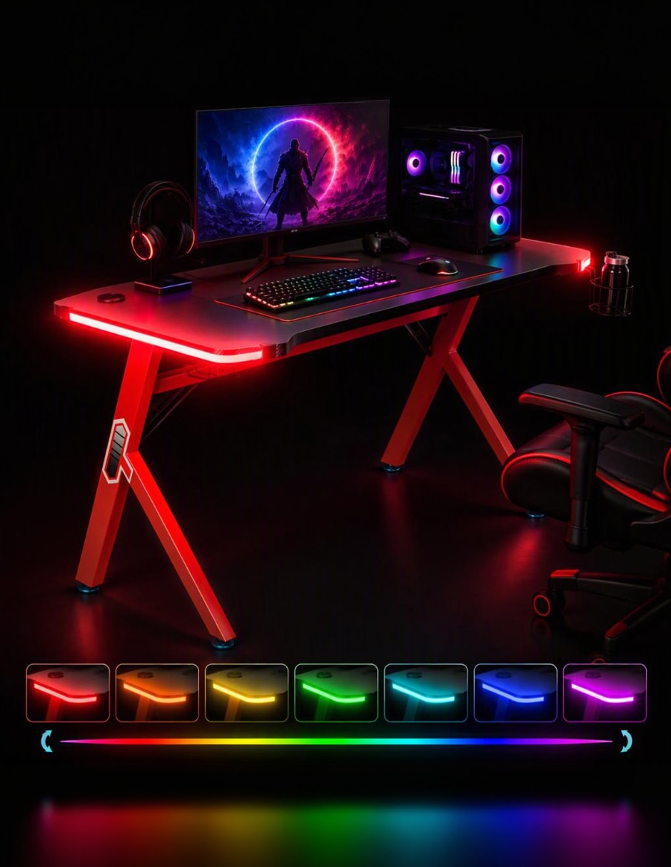 Escritorio armable Gamer Nenotech de madera 9