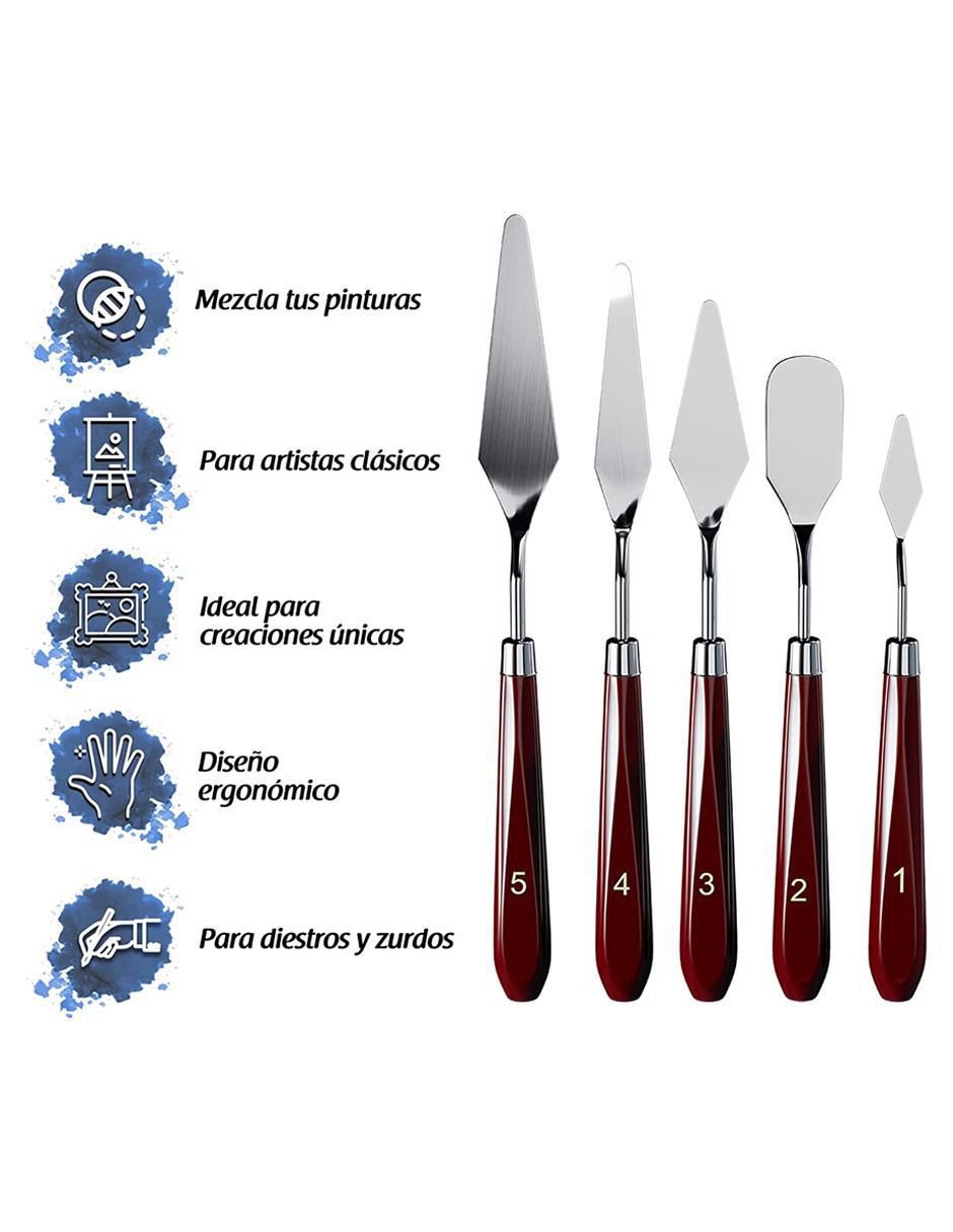 Set espátulas para pintar 5 piezas Arterox de acero inoxidable