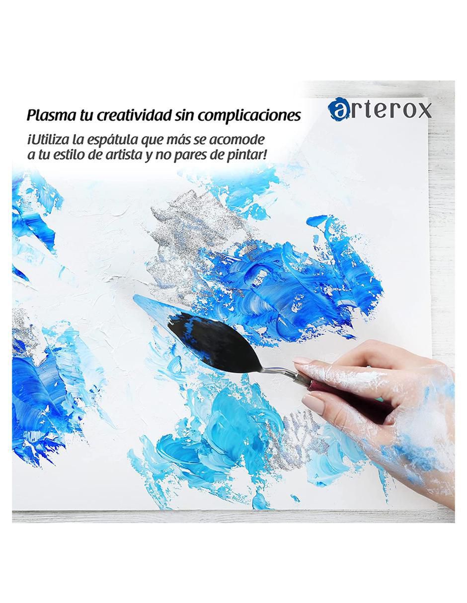 Set espátulas para pintar 5 piezas Arterox de acero inoxidable