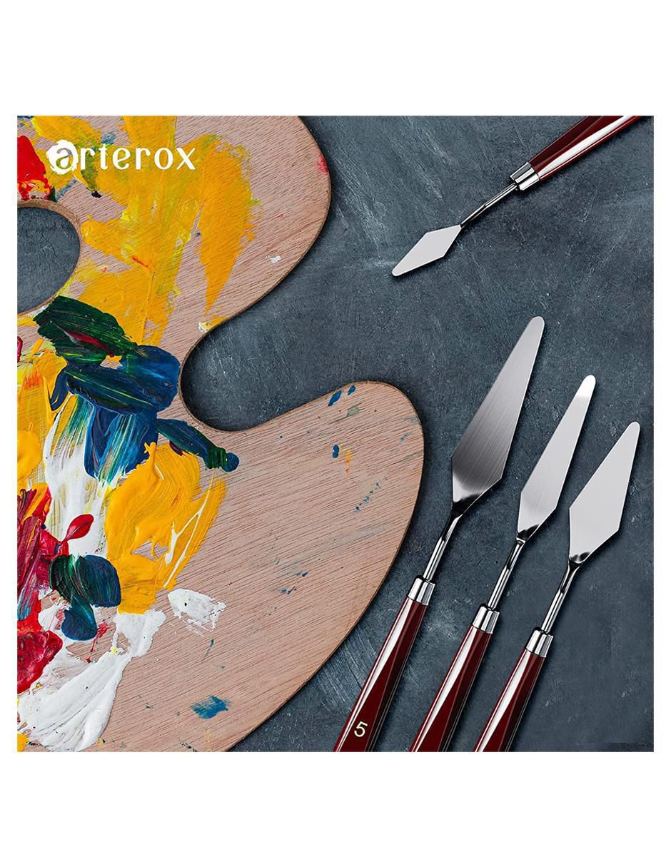 Set espátulas para pintar 5 piezas Arterox de acero inoxidable
