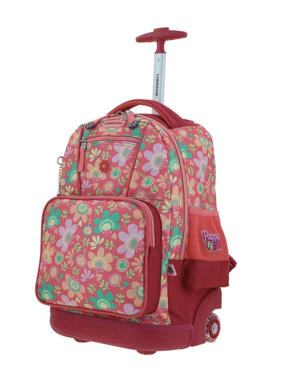 Mochila con ruedas escolar Happy Girl Floris unisex 2
