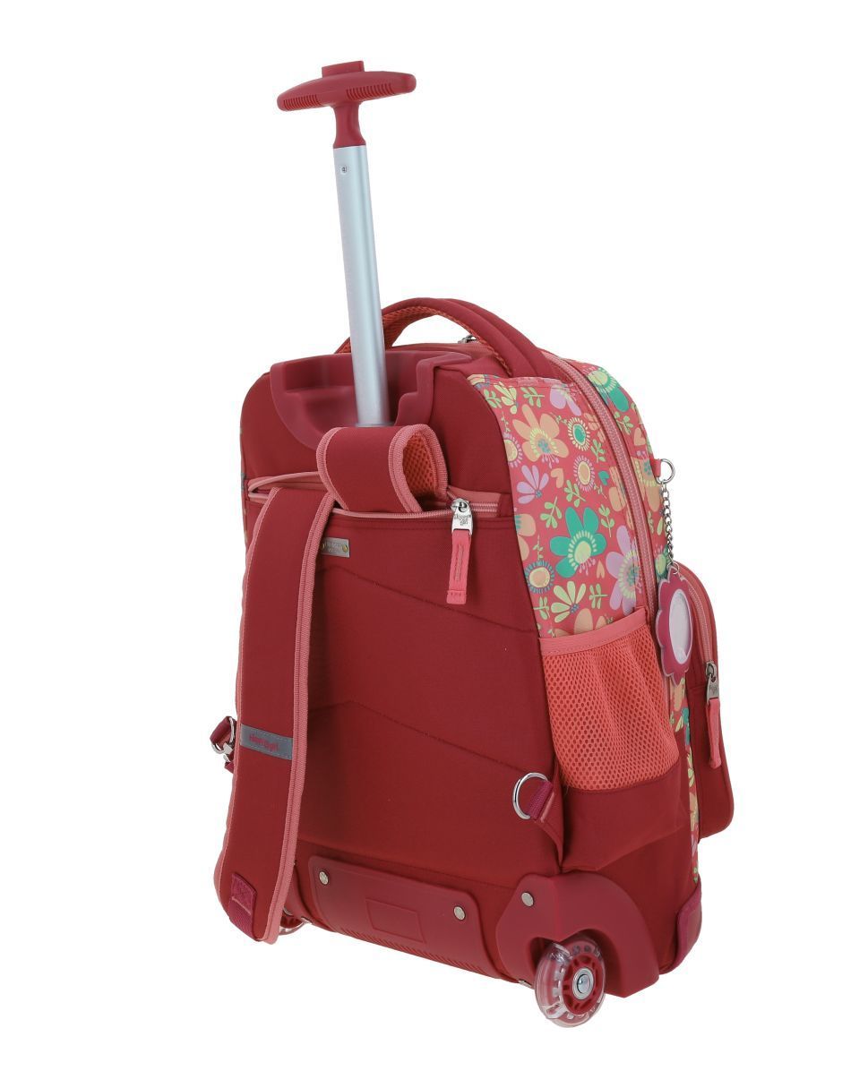 Mochila con ruedas escolar Happy Girl Floris unisex