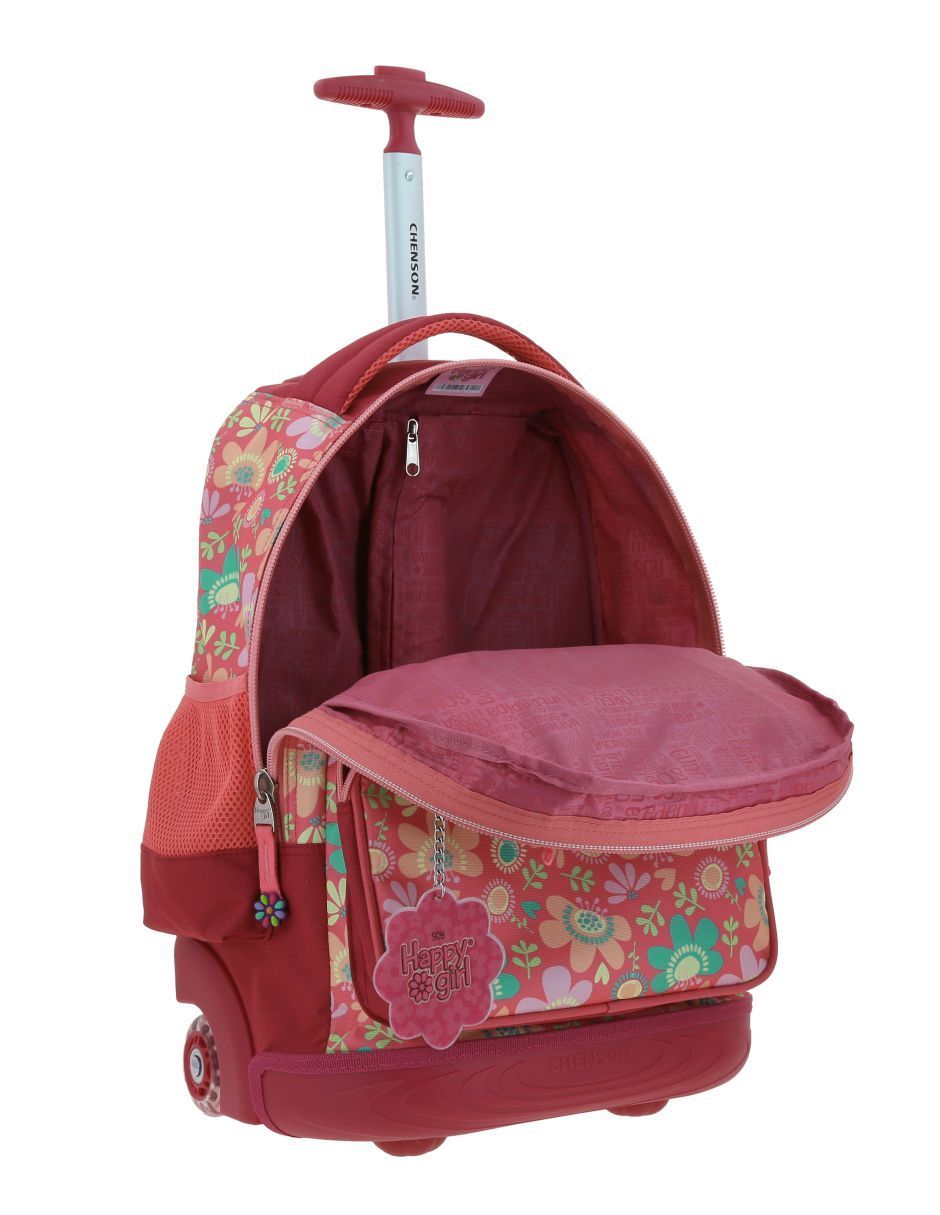 Mochila con ruedas escolar Happy Girl Floris unisex 7