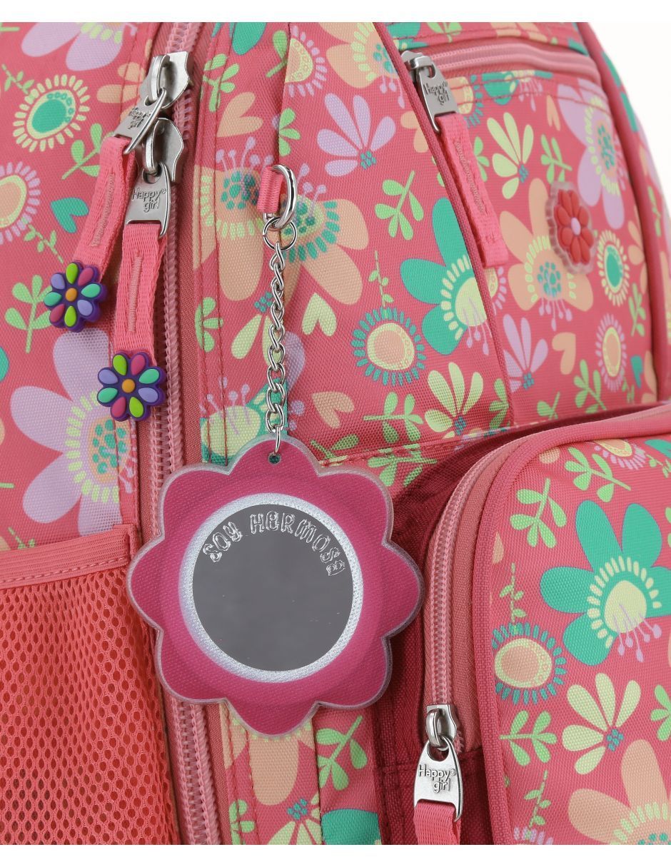 Mochila con ruedas escolar Happy Girl Floris unisex 8