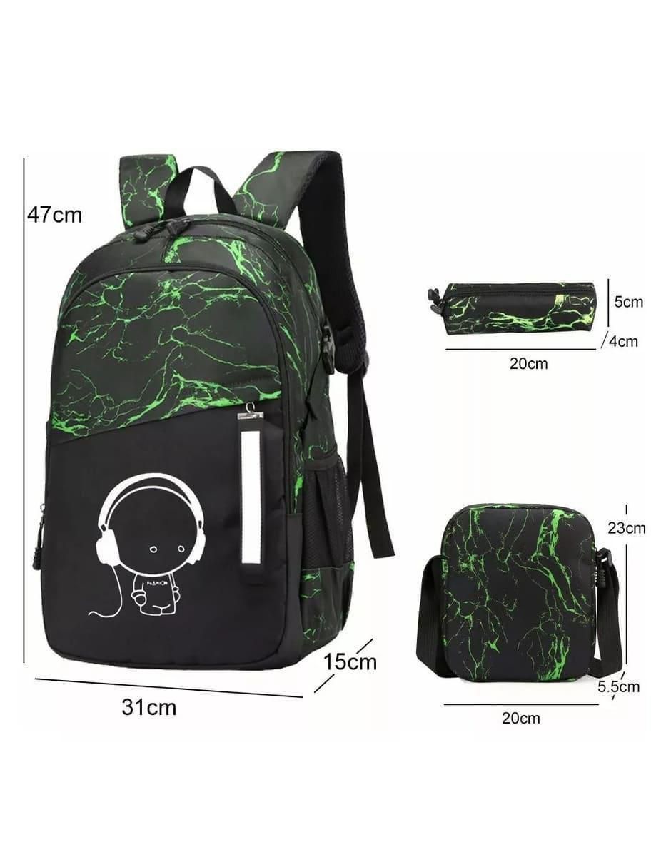 Set mochila escolar Genérica impermeable unisex
