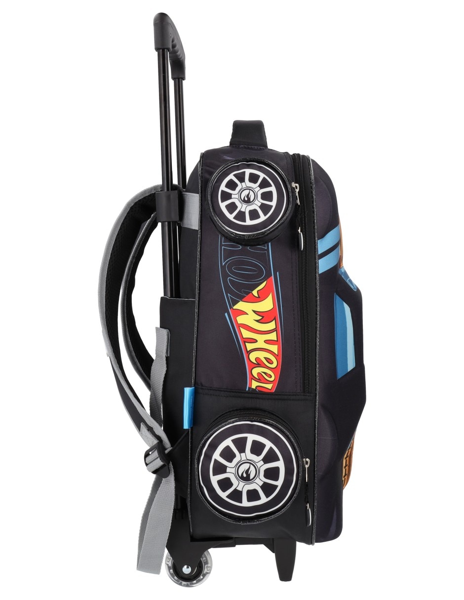 Mochila con ruedas escolar Hot Wheels unisex 3