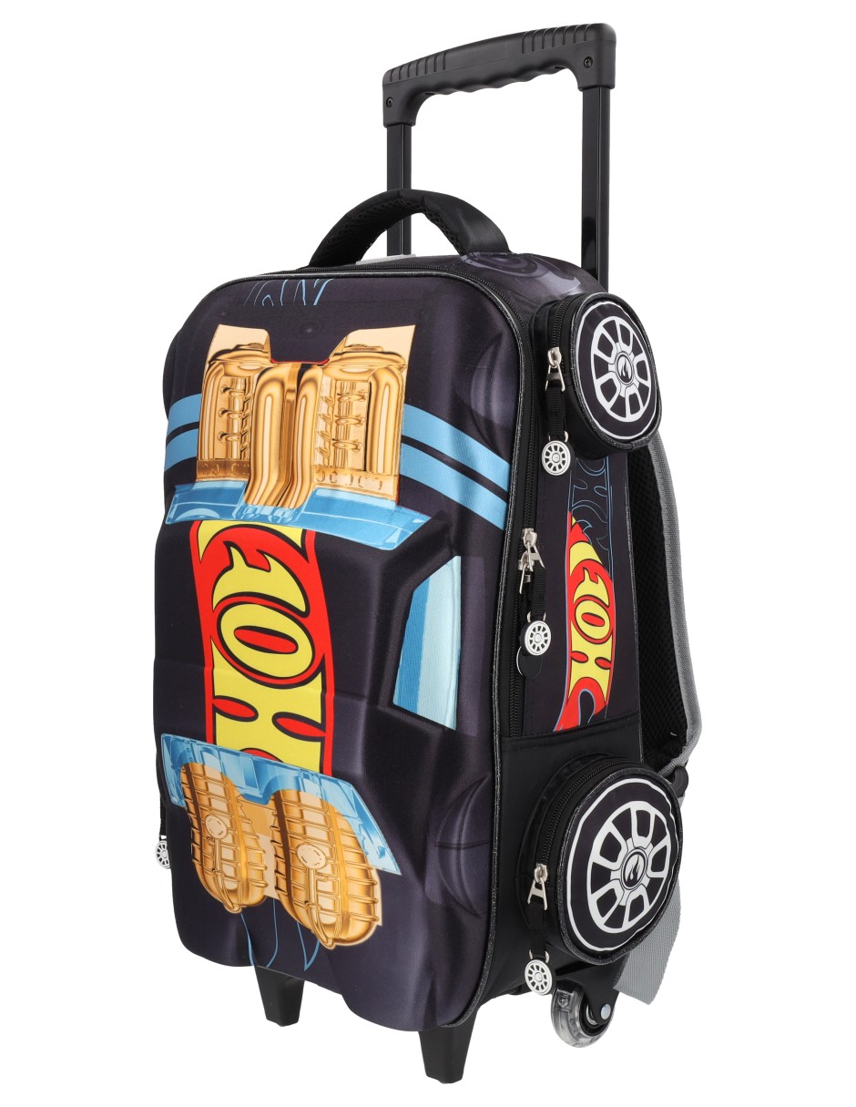 Mochila con ruedas escolar Hot Wheels unisex 8