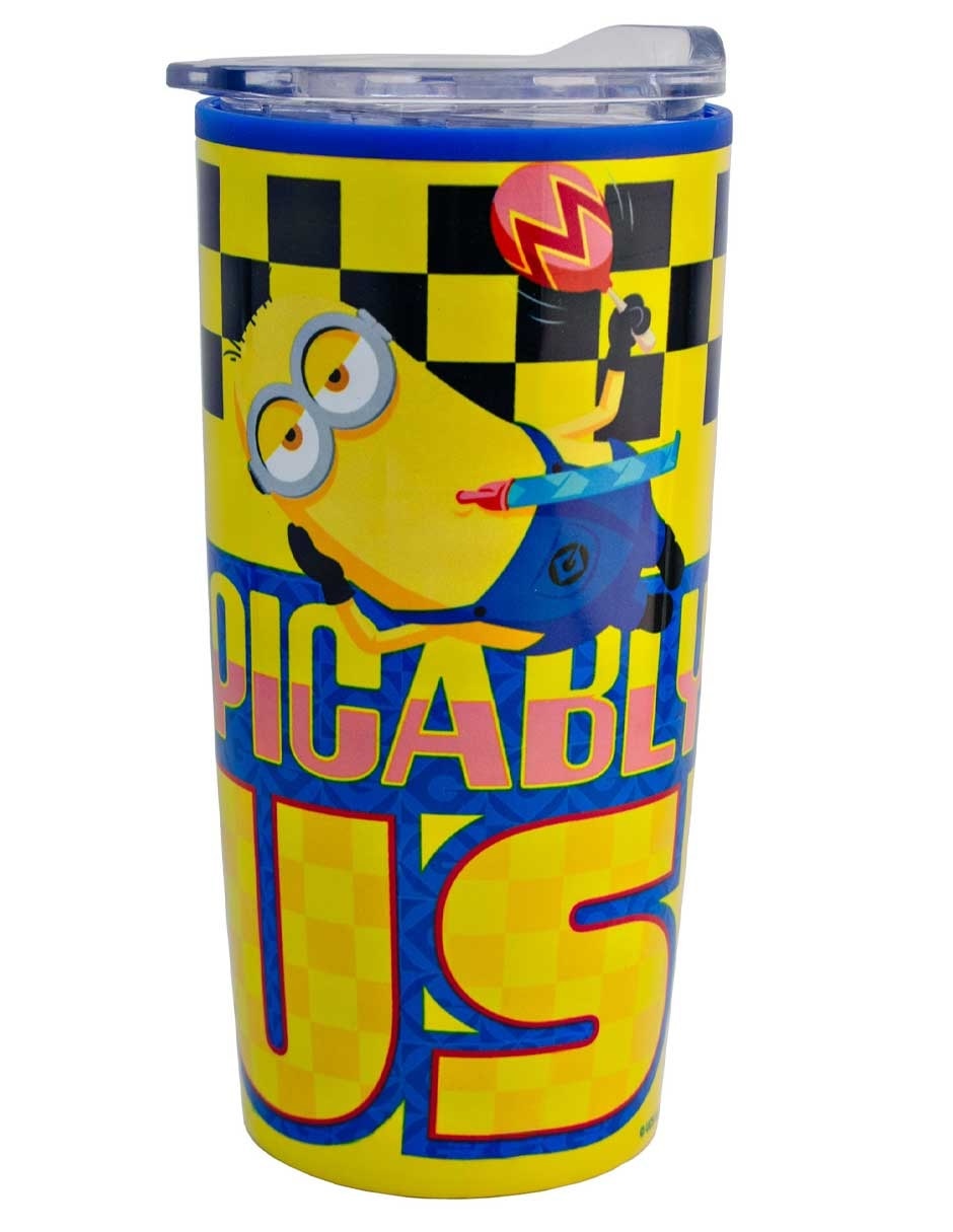 Termo de acero inoxidable Minions con tapa a presión 3