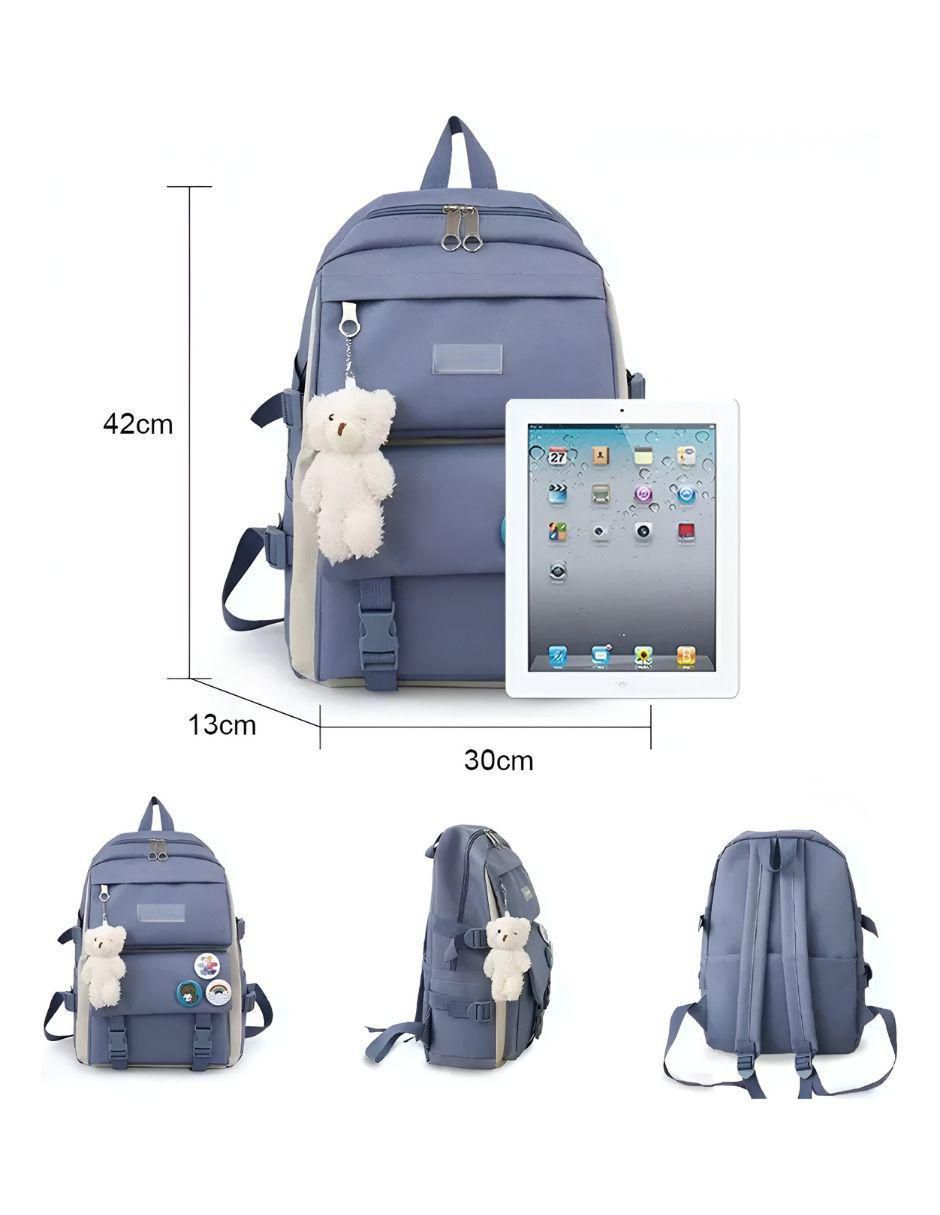 Set mochila escolar likëpink schoolfashion impermeable unisex