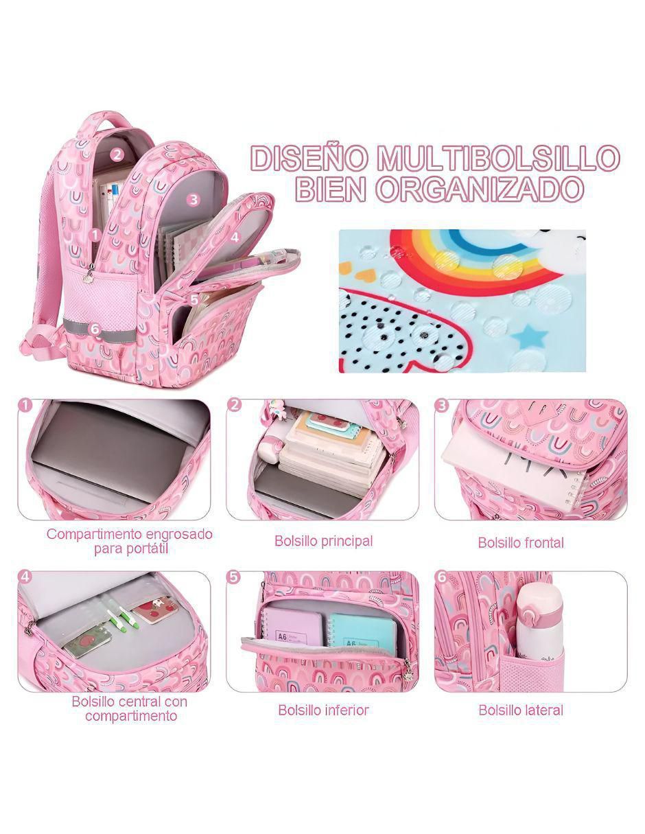 Set mochila escolar likepink schooltool impermeable unisex