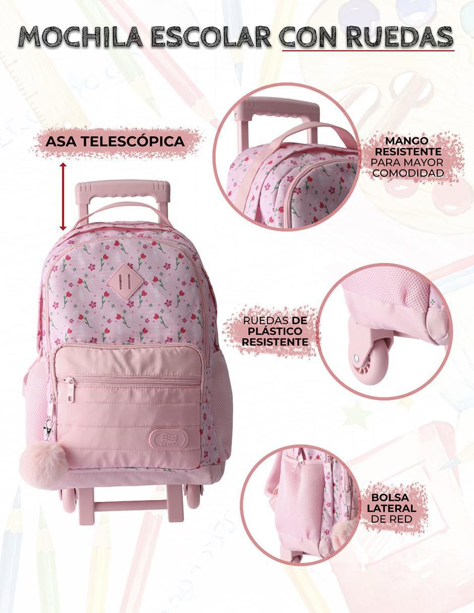 Set mochila escolar Flores unisex