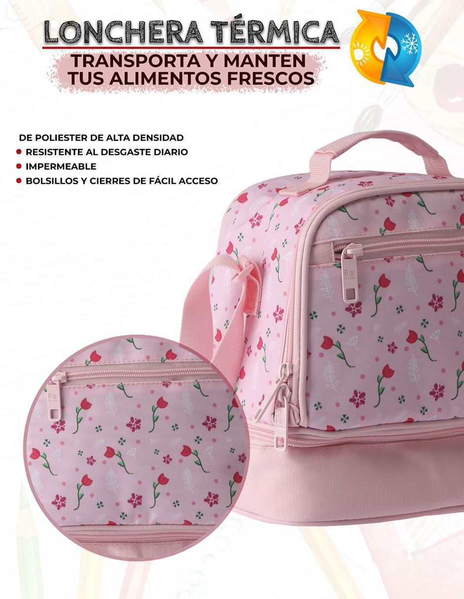 Set mochila escolar Flores unisex