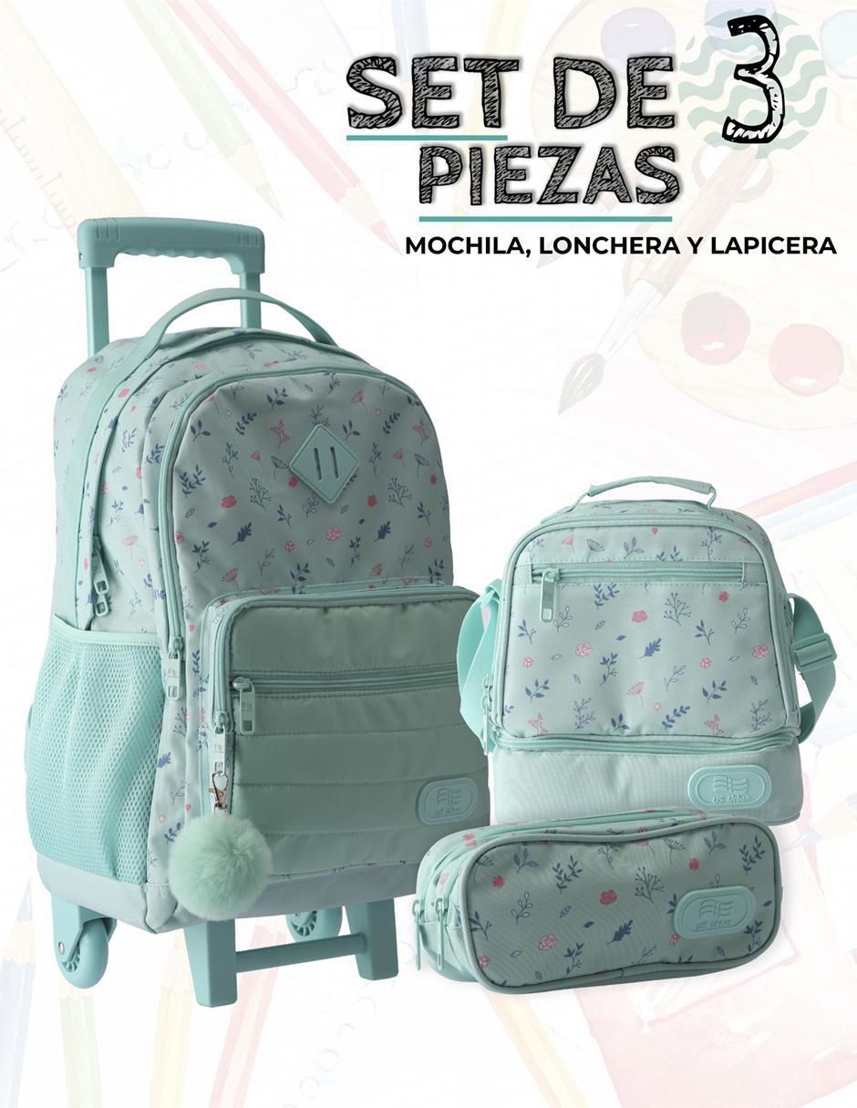 Set mochila escolar Us Urban Flores unisex