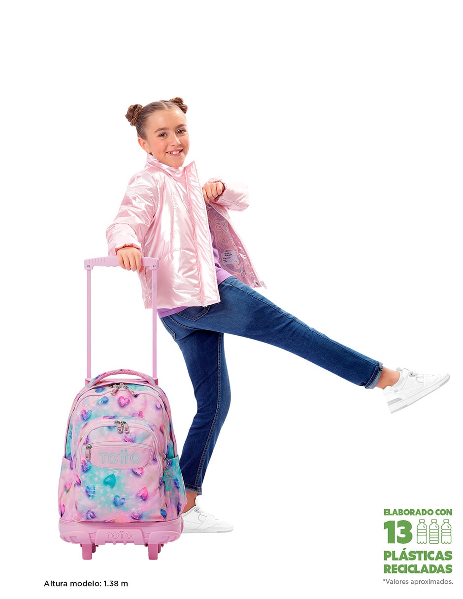 Mochila con ruedas escolar Ecole para niña 2