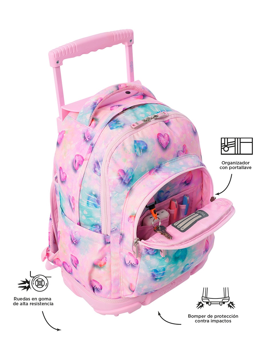 Mochila con ruedas escolar Ecole para niña 7