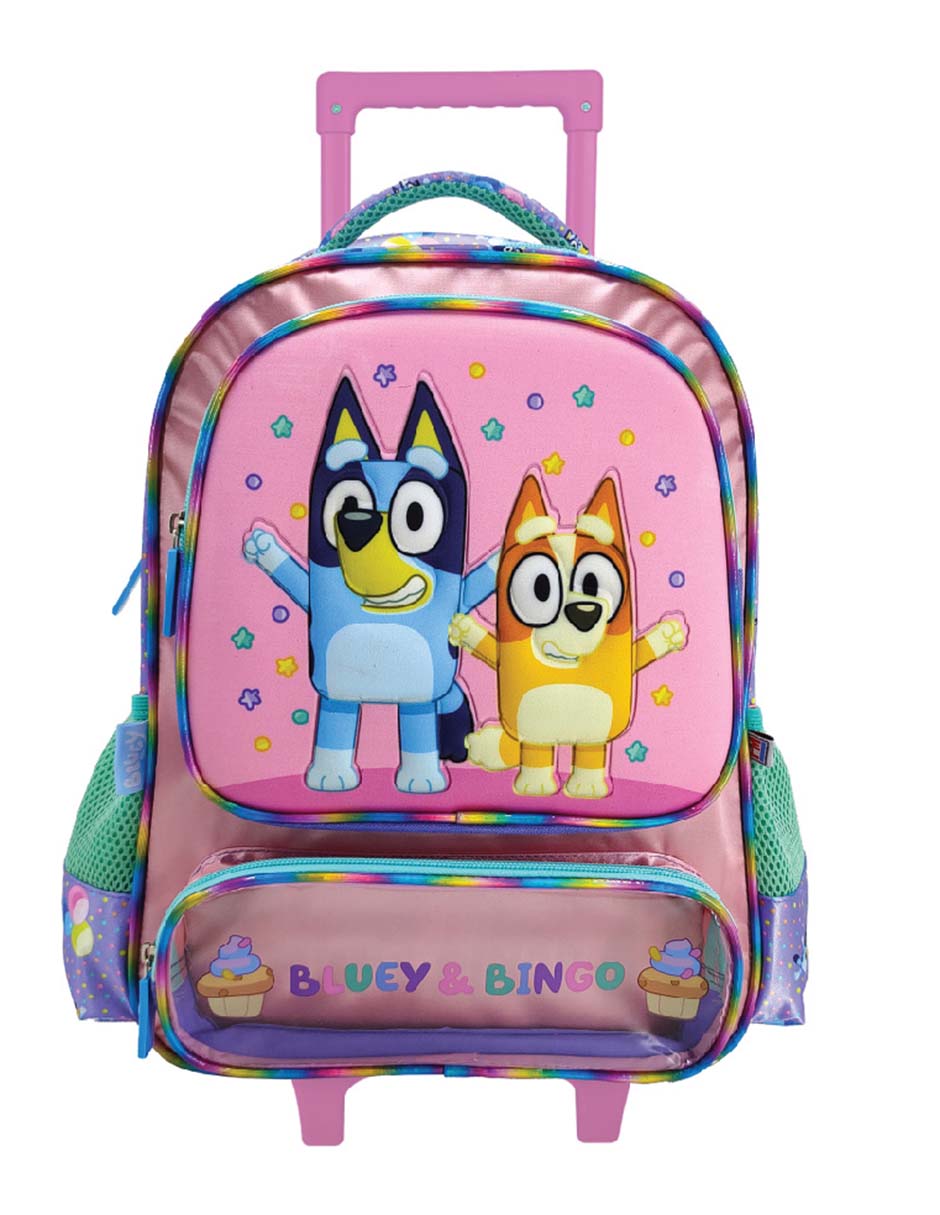 Mochila con ruedas escolar Bluey Celebration unisex 1