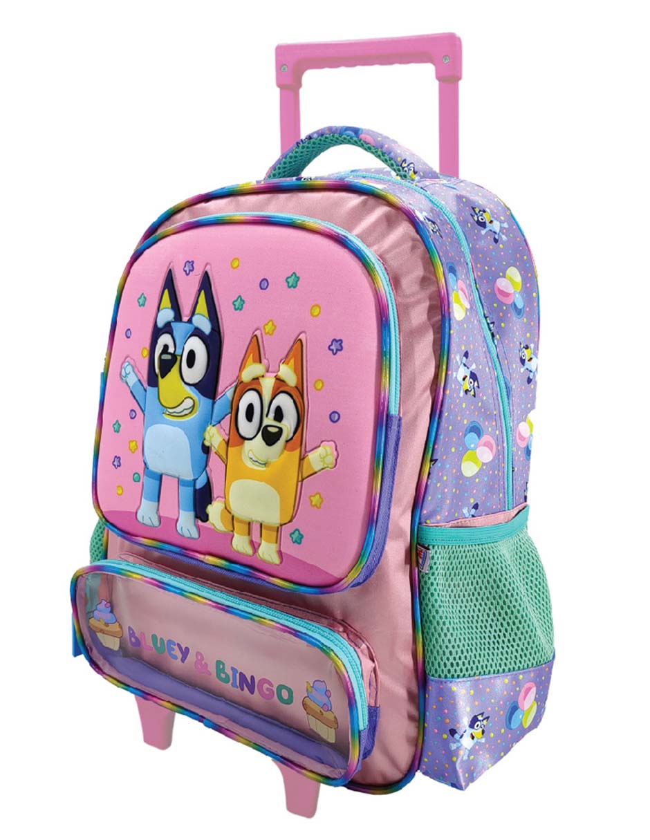 Mochila con ruedas escolar Bluey Celebration unisex 2