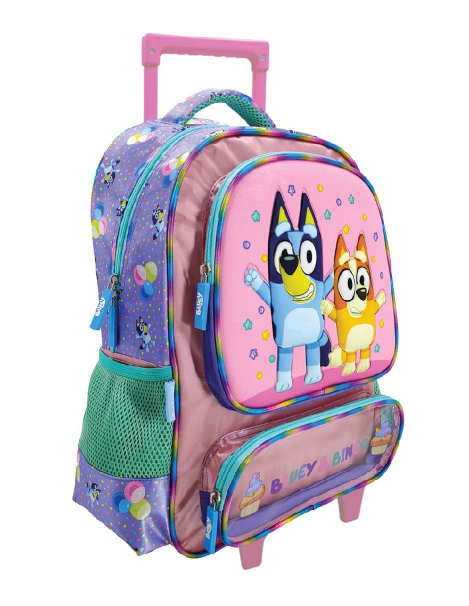 Mochila con ruedas escolar Bluey Celebration unisex 3