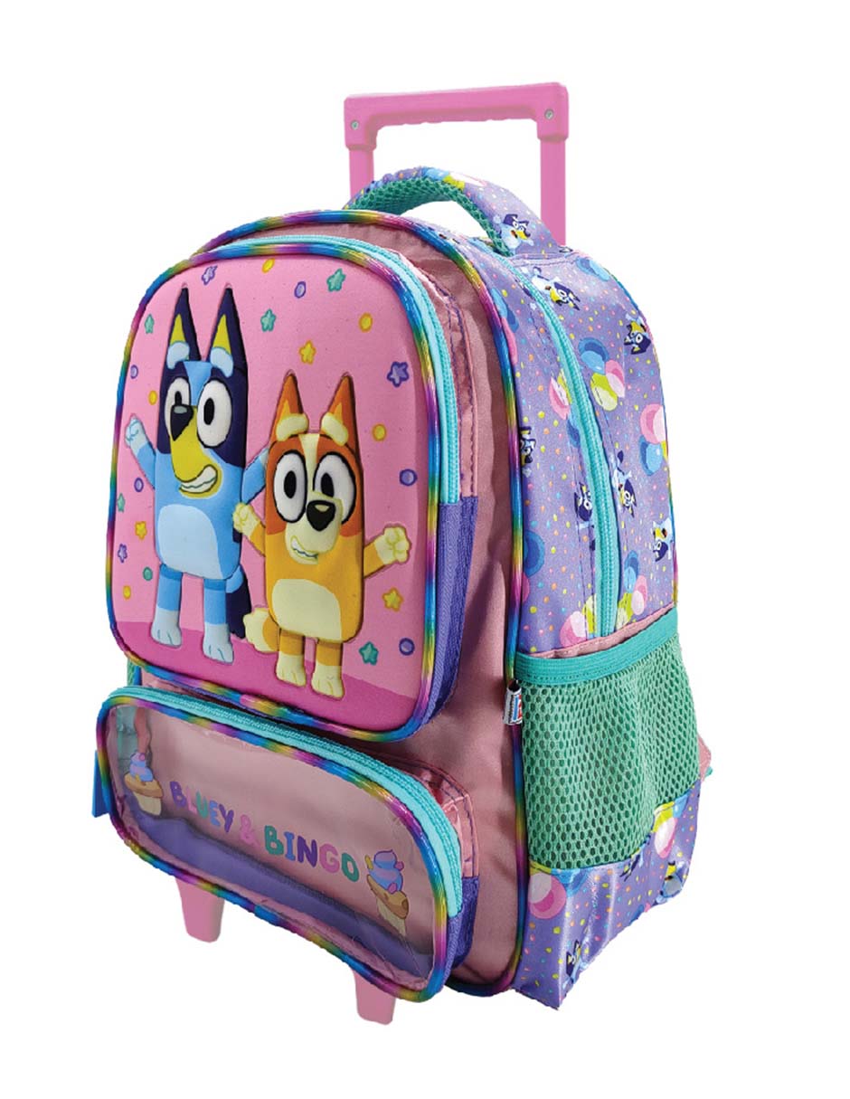 Mochila con ruedas escolar Bluey Celebration unisex 2