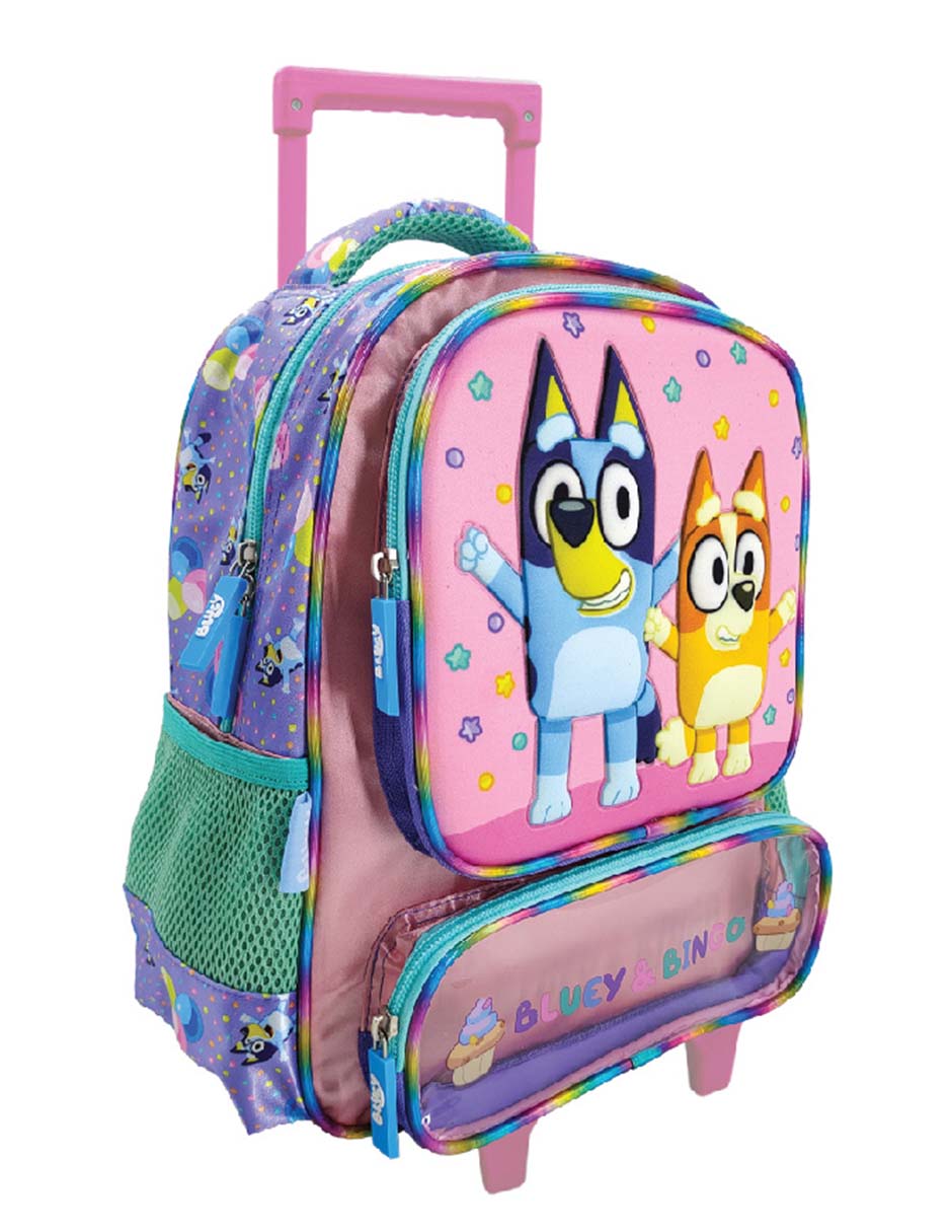 Mochila con ruedas escolar Bluey Celebration unisex 3