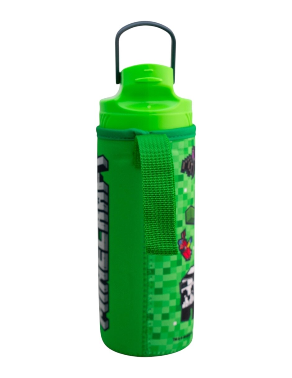 Botella de agua Minecraft con tapa rosca 600 ml