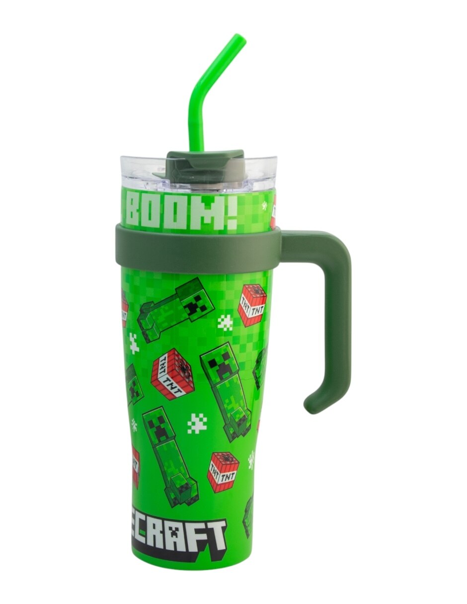 Termo de acero inoxidable Minecraft con tapa rosca 2