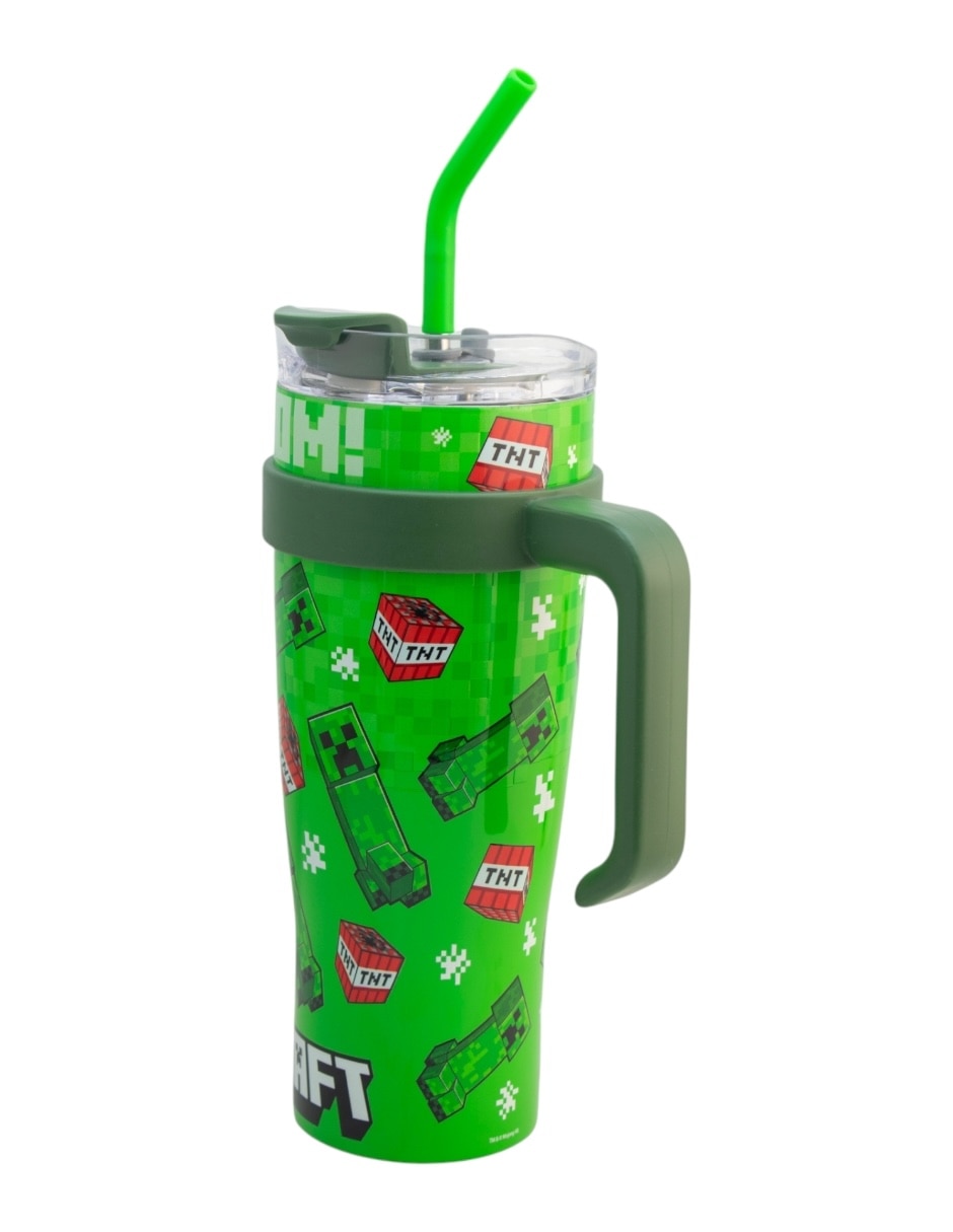 Termo de acero inoxidable Minecraft con tapa rosca 3