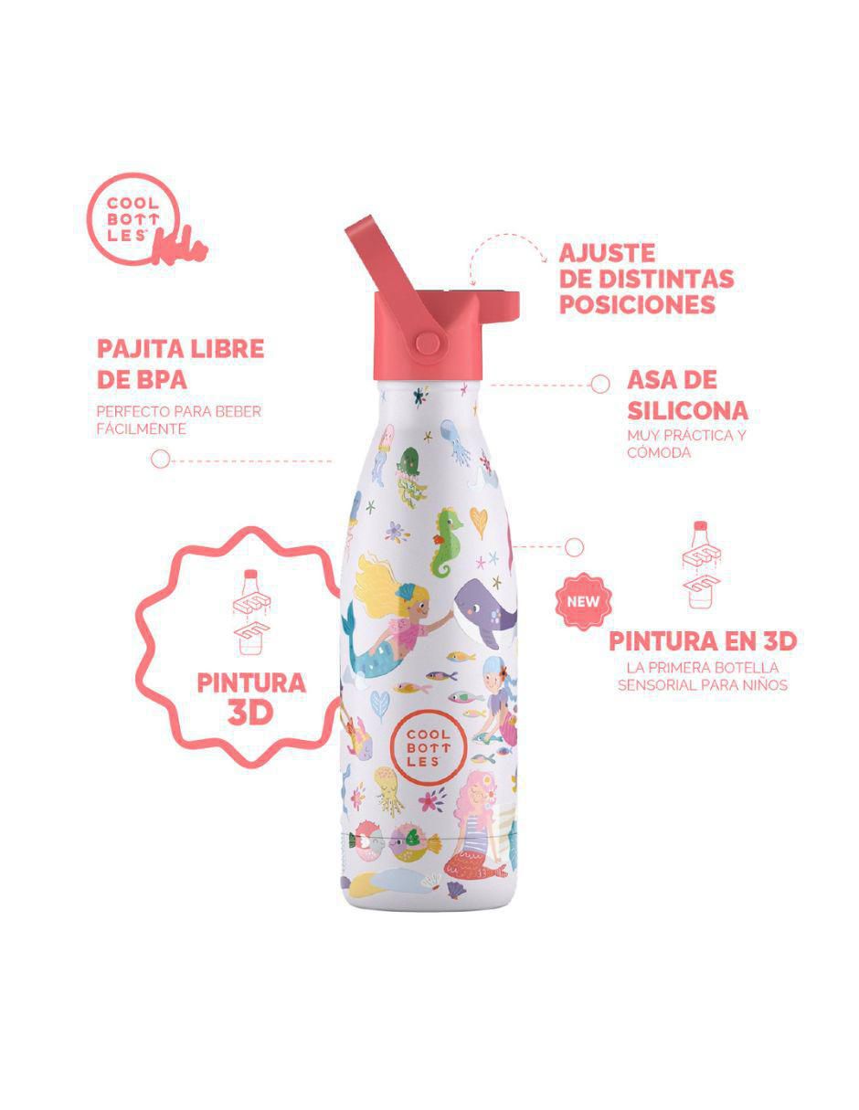 Termo de acero inoxidable Kids Dulces Sirenas con tapa rosca 350 ml