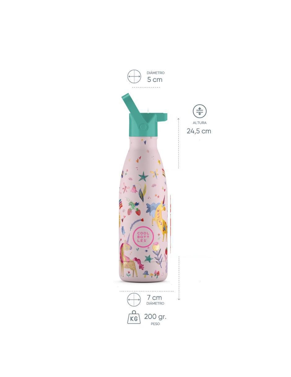 Termo de acero inoxidable Kids Unicornios Divertidos con tapa rosca 6