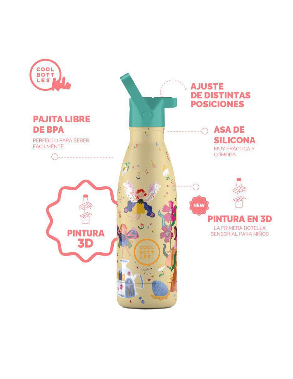 Termo de acero inoxidable Kids Hadas Mágicas con tapa rosca 3