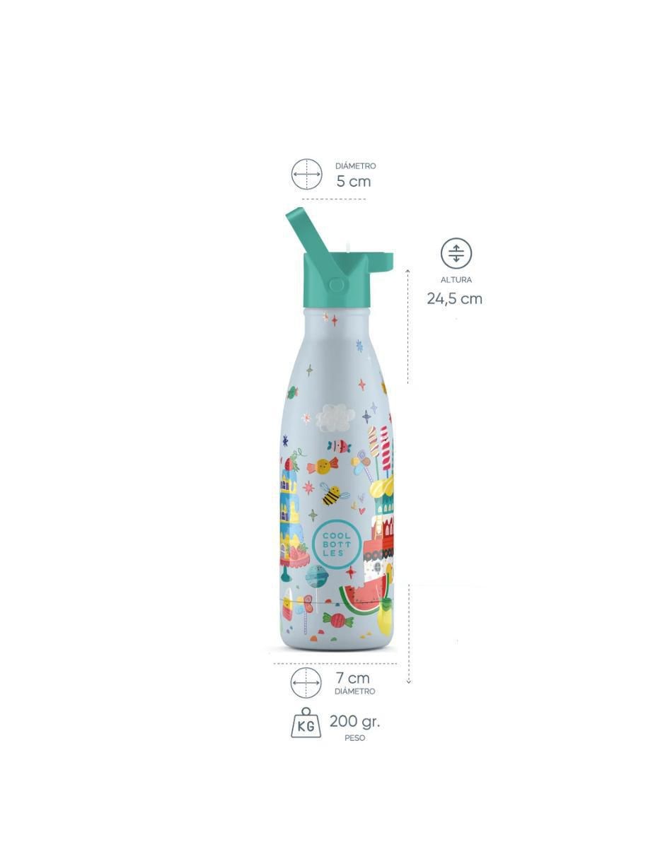 Termo de acero inoxidable Kids Candy Land con tapa rosca 6