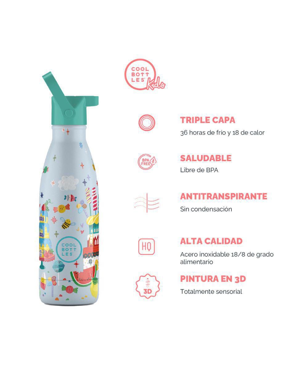 Termo de acero inoxidable Kids Candy Land con tapa rosca 4