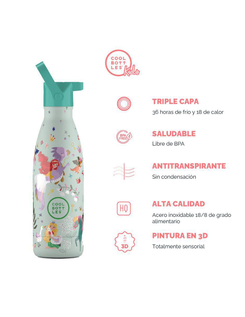 Termo de acero inoxidable Kids Reino De Princesa con tapa rosca 350 ml