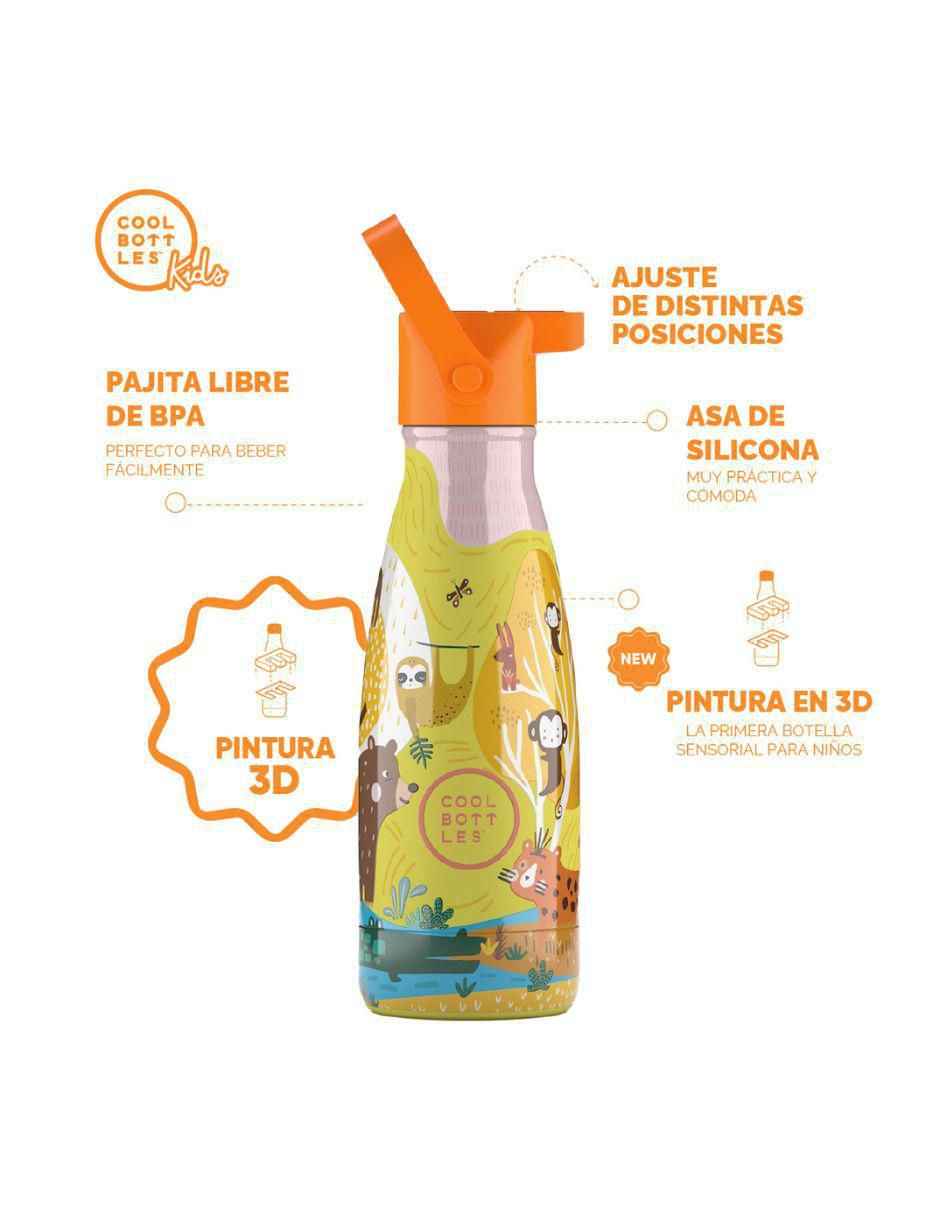 Termo de acero inoxidable Kids Jungle Park con tapa rosca 260 ml