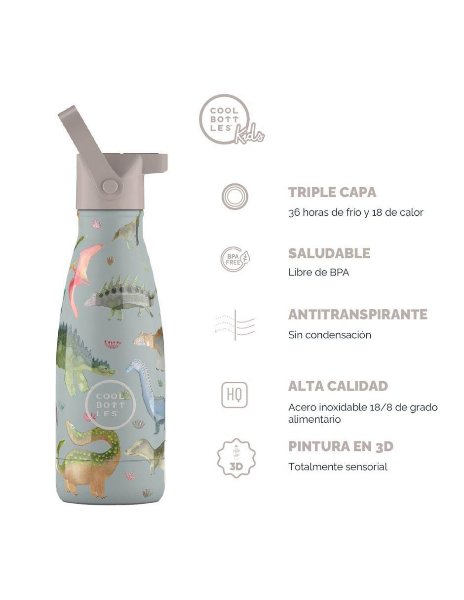 Termo de acero inoxidable Kids Dinos Planet con tapa rosca 260 ml
