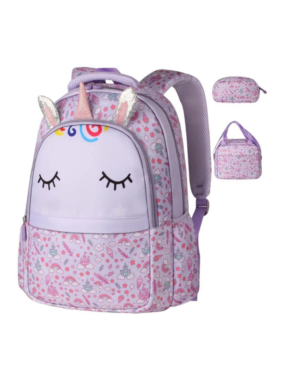 Set mochila escolar Unicornio impermeable