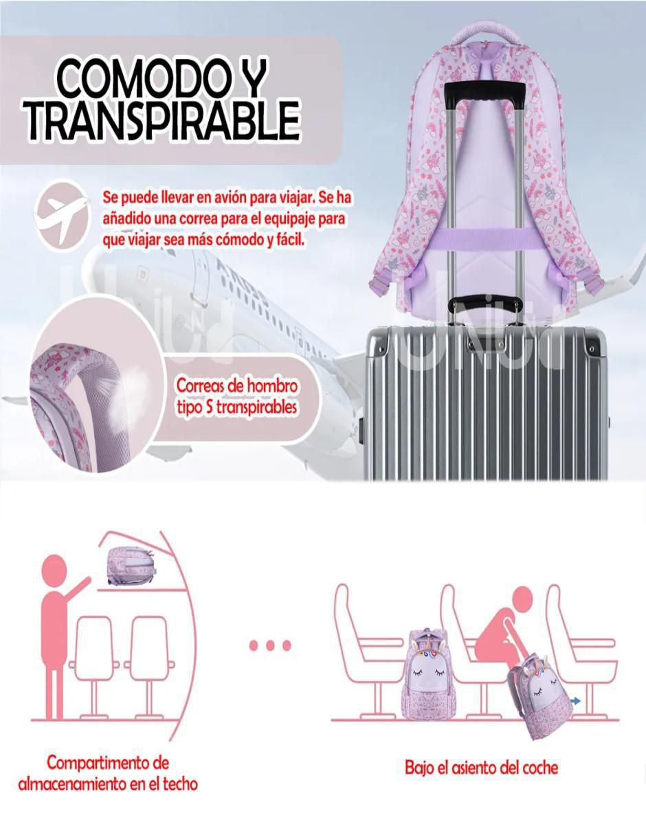 Set mochila escolar Unicornio impermeable 5