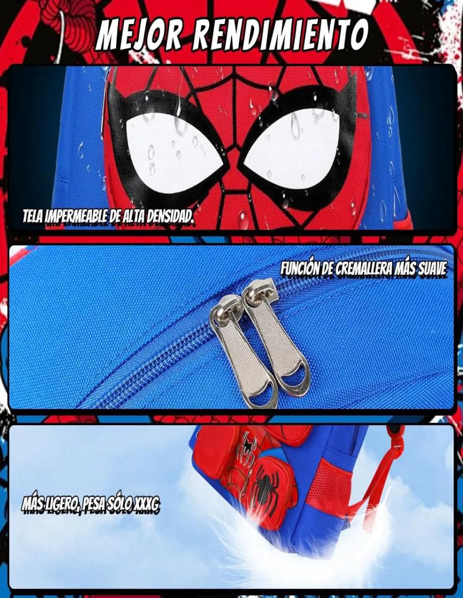 Mochila escolar Spider-Man impermeable 4