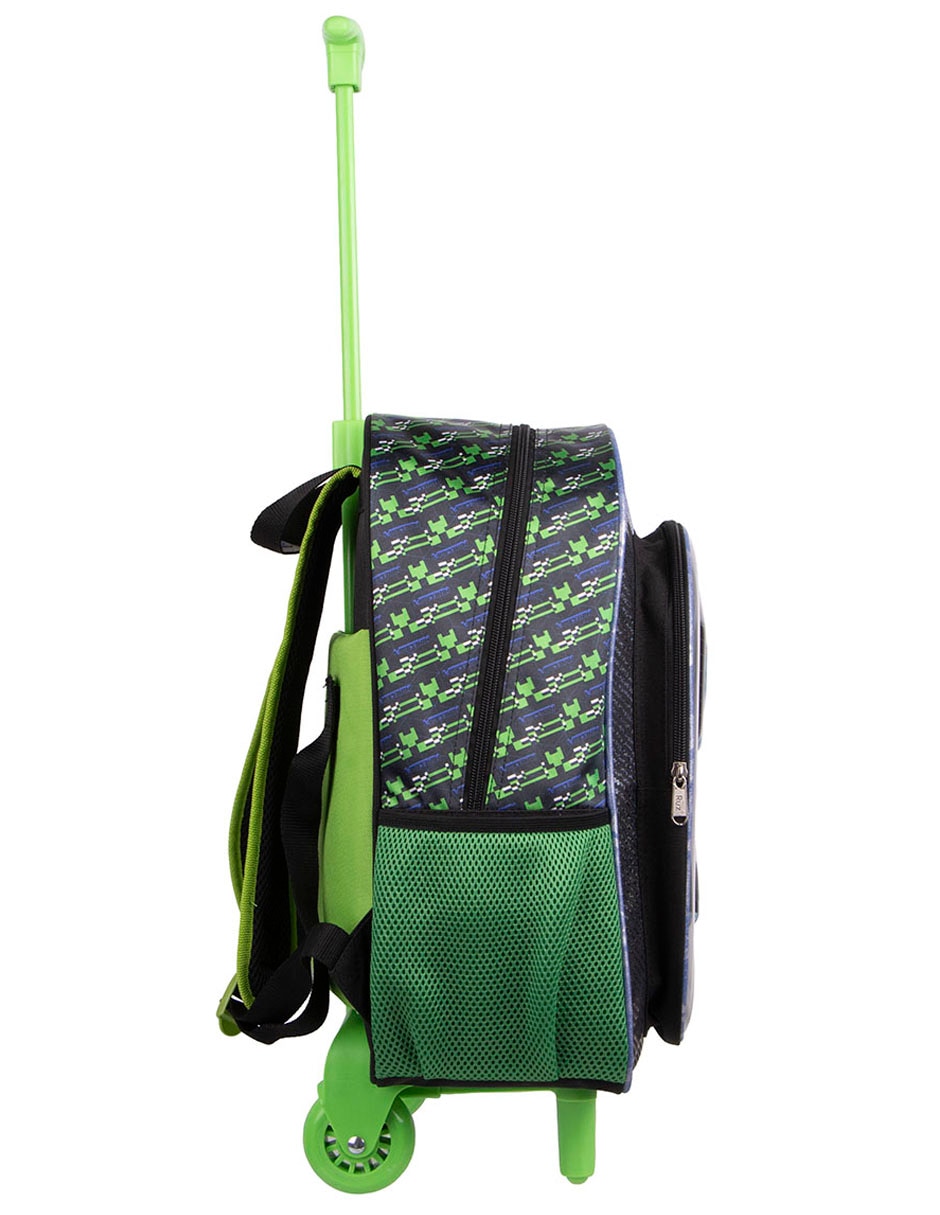 Mochila con ruedas escolar Minecraft Tetris para niño 3